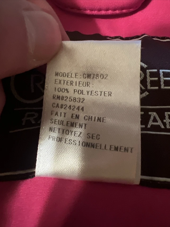 Cripple Creek Ranchwear Jacket Pink/Black Full Zip Medium Color Block - Image 4 of 4