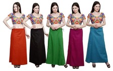 Traditional Readymade Cotton Straight Shapewear Women Girl Saree Underskirt- 5PC