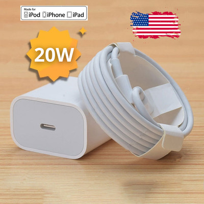 20W USB C Fast Charger Adapter Type C Cable For iPhone 14 13 12 11 Pro XR 8 iPad