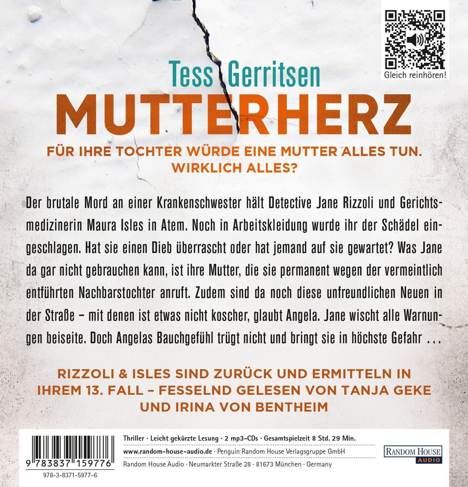 Thumbnail - Mutterherz | Tess Gerritsen | Thriller | Mp3 | Jane Rizzoli Und Maura