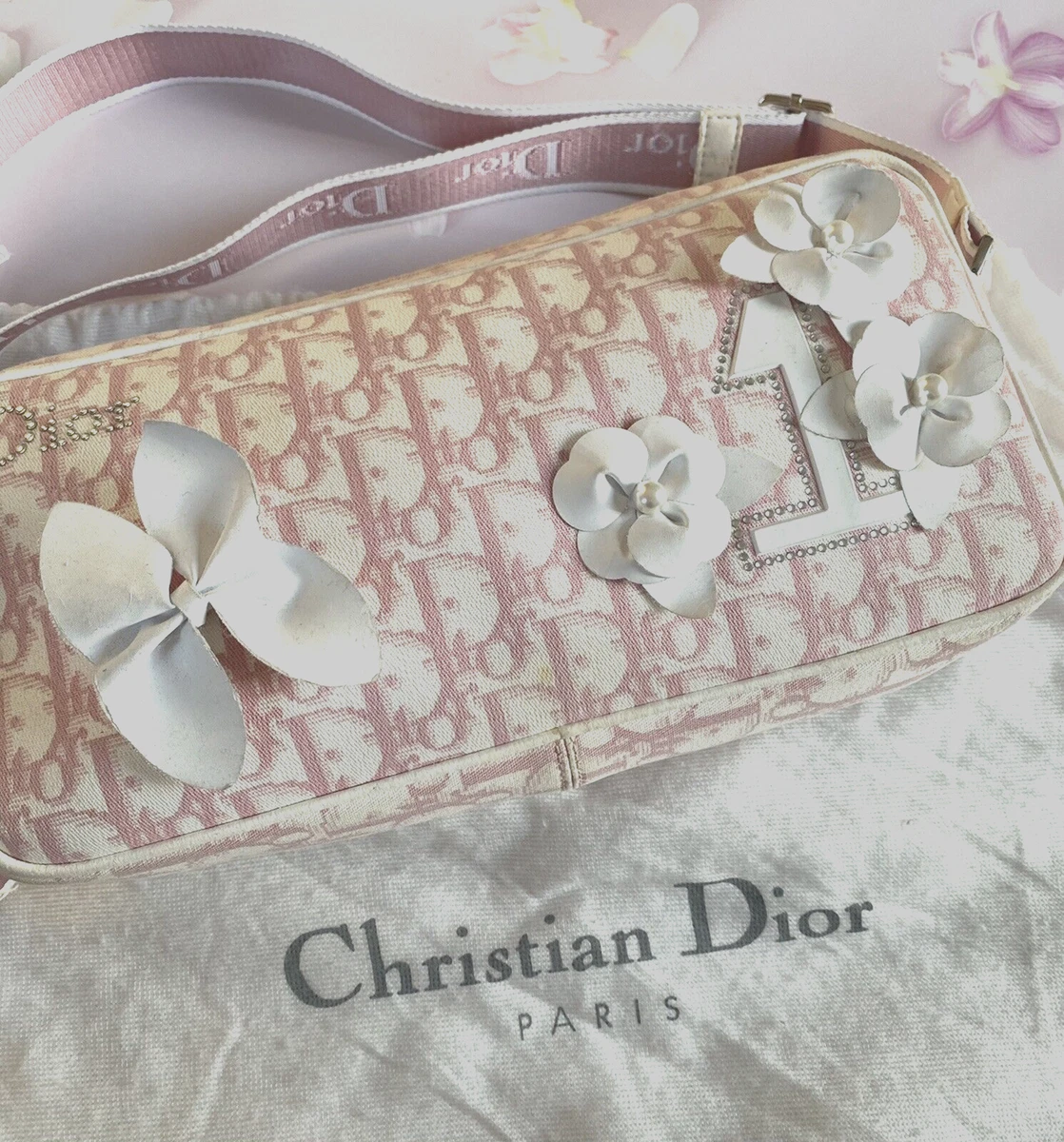 Authentic Christian Dior Pink Girly Glamour Camera Crossbody Bag