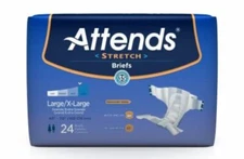 Attends Stretch Incontinent Brief DDSLXL Large/X-Large Case of 96, White