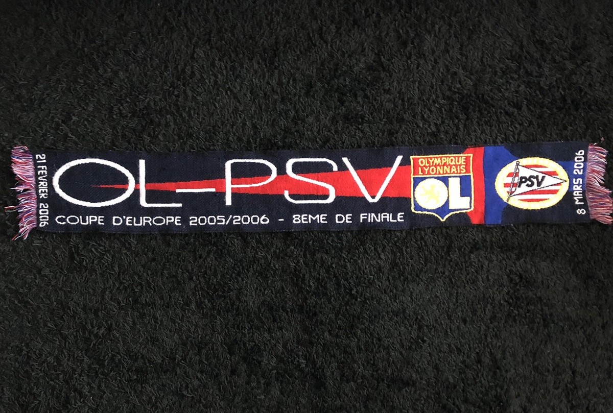 Écharpe OL Lyon – Coupe D'Europe 2004-2005, Football Olympique Lyonnais, Vintage