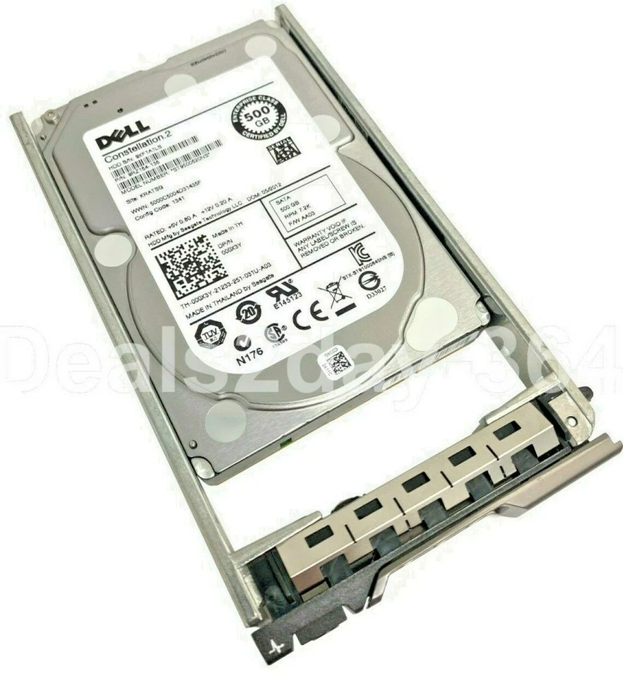 00X3Y DELL 000X3Y 500GB 7.2K SATA 2.5 6Gb/s HDD ST9500620NS Server ONLY W/CADDY - Image 3 of 4
