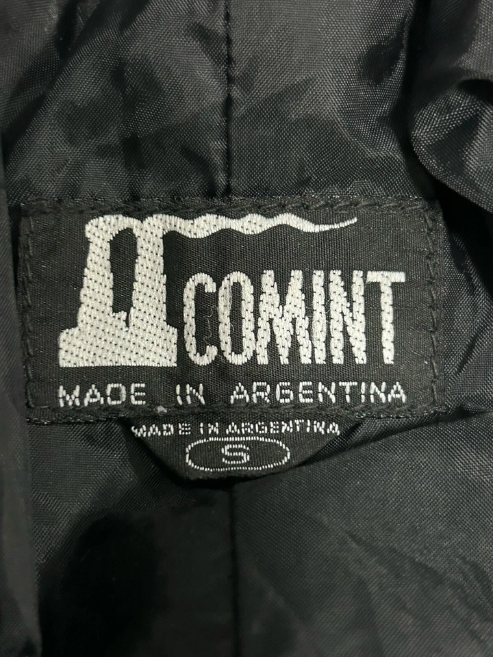 Винтажный Comint черный натуральной кожи длинным рукавом Goth траншея Duster размер маленький S - Изображение 3 из 4