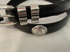 Black Leather Belt With Duke University Conchos 28,30,56