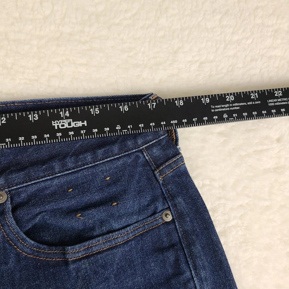 J Crew Jeans Mens 34x34 Blue 770 Slim Straight Kurabo Japanese Fabric Dark Wash - Image 4 of 4