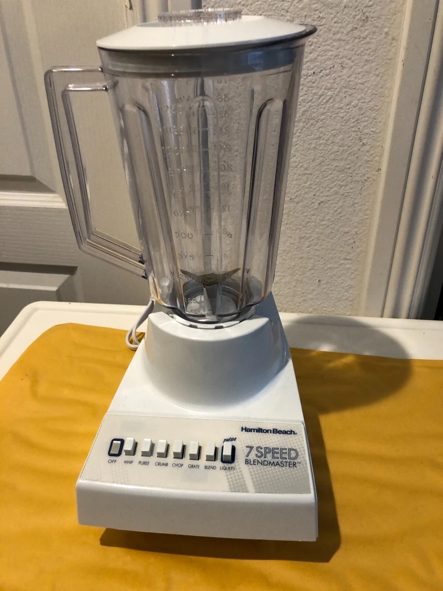 VINTAGE HAMILTON BEACH WHITE GLASS BLENDER 12 SPEED BLENDER TESTED WORKS