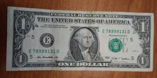 2009 One Dollar Bill Note Mis-Cut and Off-Center Treasury Seal Error - Picture 10 of 11