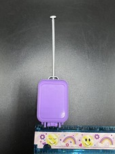BARBIE DOLL ACCESSORY LAVENDER LUGGAGE ON WHEELS W/ HANDLE