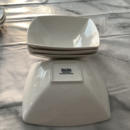 PAUSA WHITE PORCELAIN SQUARE Bowls X 4 eBay