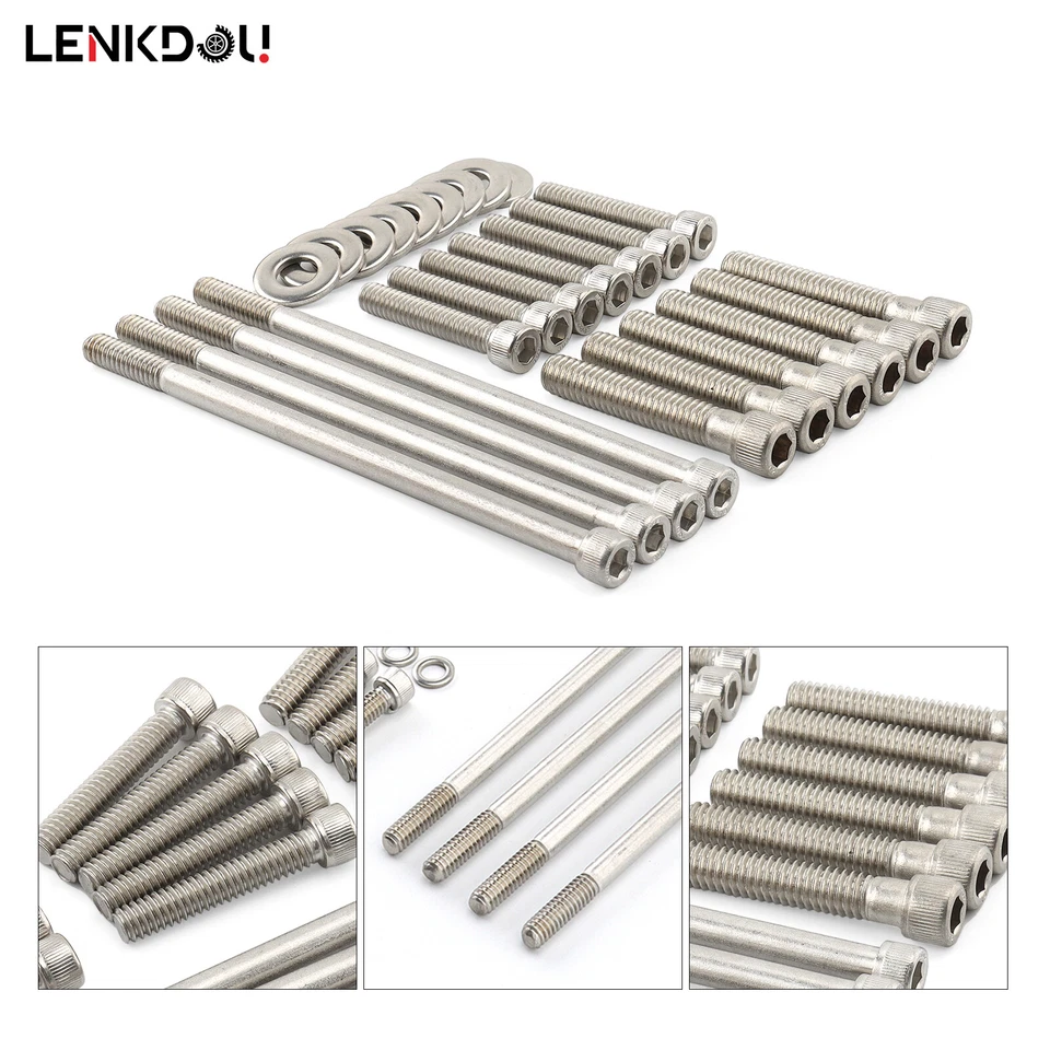 Stainless Engine Screw Bolt Kit Set For Harley Touring Street Glide Road King FL - Image 3 of 4