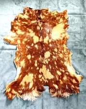 Fourrure en peau de chèvre, tapis de cheminée, peau d'animal islandais, cuir nordique naturel