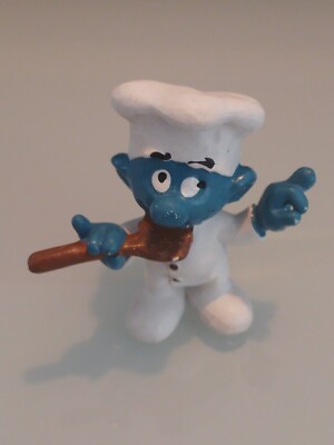Figurine Schtroumpf Chef Cuisinier Schleich N°20042, Variante, Occasion