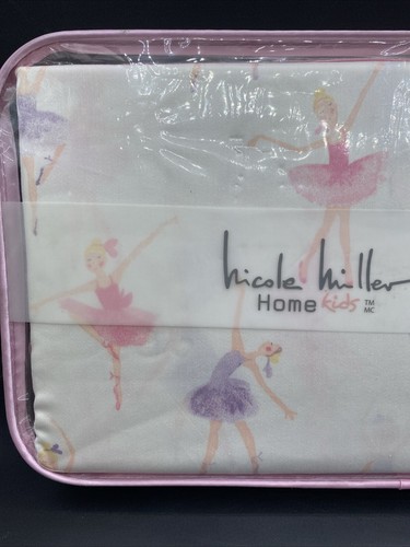 Nicole Miller Twin 3PC Cotton Sheet Set Winter Ballet Ballerina & Snowflakes - Picture 13 of 23