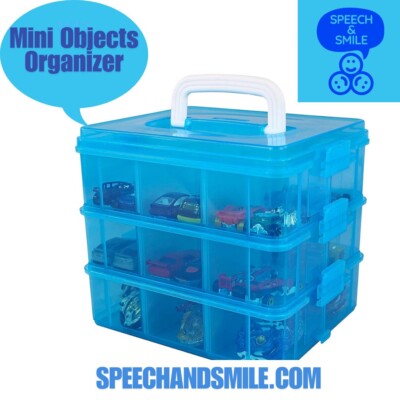 Mini Objects Storage Blue Three Tier Organizer