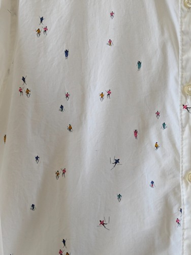 Bonobos Mens XL Skiers Print White Button Down Long Sleeve Slim Fit Shirt - Picture 9 of 16