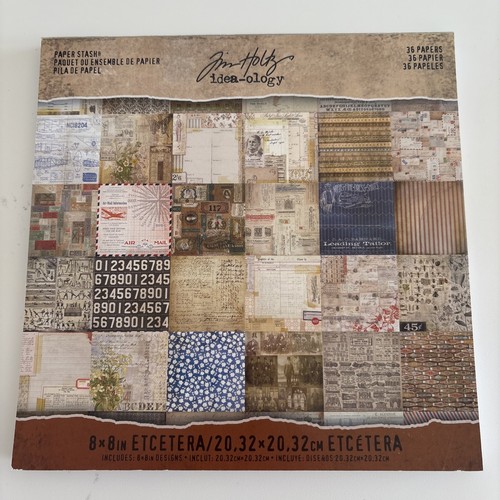 Tim Holtz Idea-Ology ETCETERA PAPER STASH 8x8 RETIRED 36 Sheets 2017 NEW