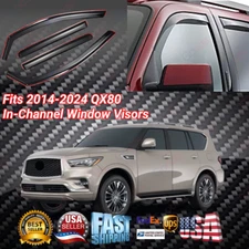 In-Channel Vent Shades Snow rain Guard Wind Deflector For 2019-24 Infiniti QX80