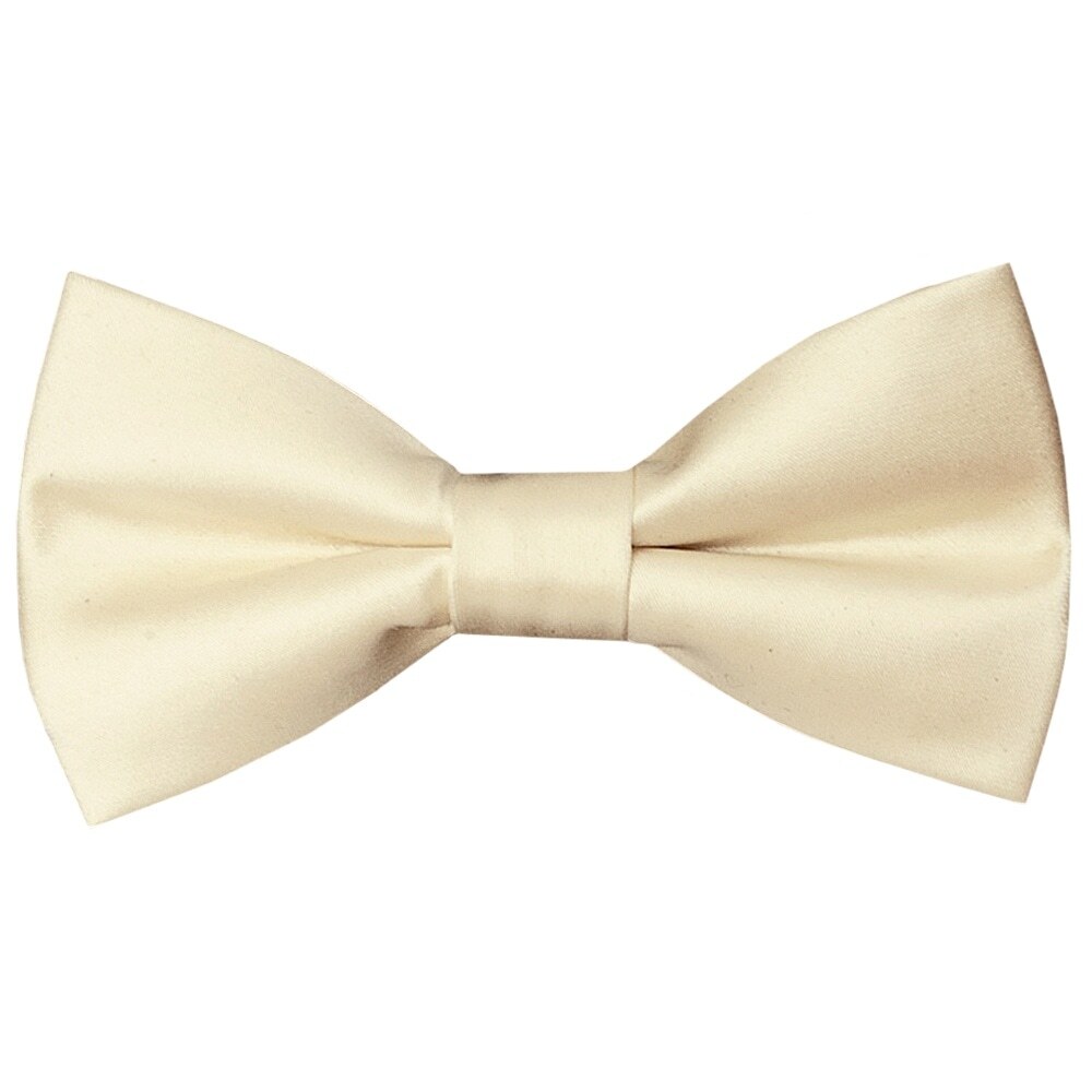 Pre Tied Ivory Satin Boys Bow Tie Age 4-7 Wedding Christening Prom Dickie Bow