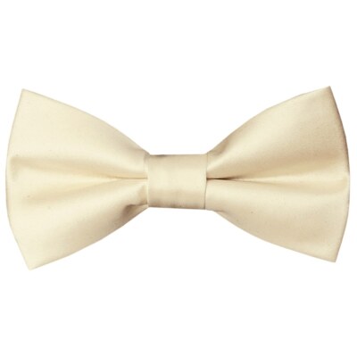 Vorgebundene elfenbeinfarbene Satin Jungen Fliege Alter 4-7 Hochzeit Taufe Abschlussball Dickie Schleife