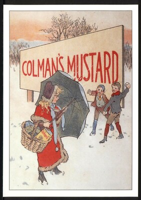 Moderne Postkarte: COLMAN'S MUSTARD (Schneebälle!) - Vintage Reklame - Opie (ROCM1)