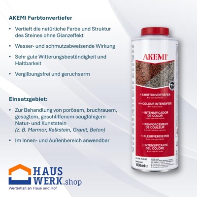 Akemi Farbtonvertiefer / 1 Liter / Steinimprägnierung / Imprägnierung