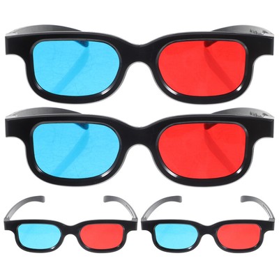 4 Pcs 3d Glasses Theater Man Miss Party Eyewear Computer