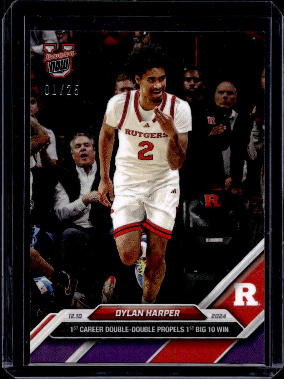 2024-25 Bowman U Now Topps #28 Dylan Harper Purple Parallel Card #d /25