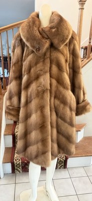 SAKS Fifth Avenue Birger Christensen Saga Mink  Whiskey Swing Coat ,