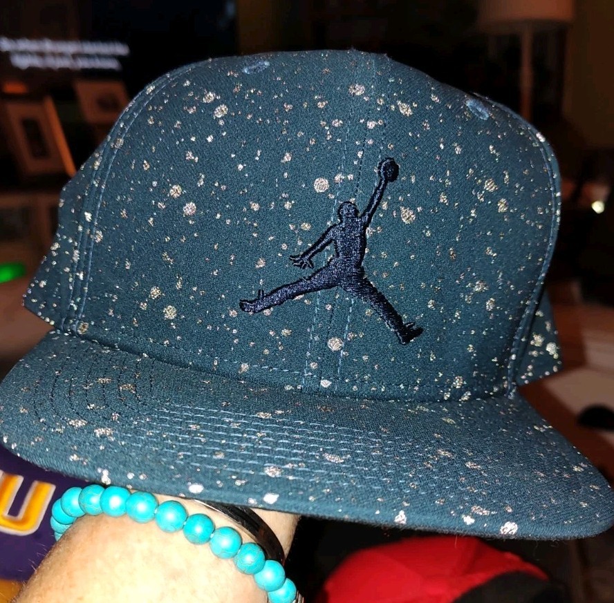 Air Jordan Hat Men BLUE Speckled Print Jumpman Snap Back Cap | eBay