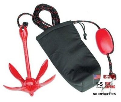 Complete Grapnel Anchor System , Black , 3.5 LBS, 25' ROPE, A-2 Multi-Colored
