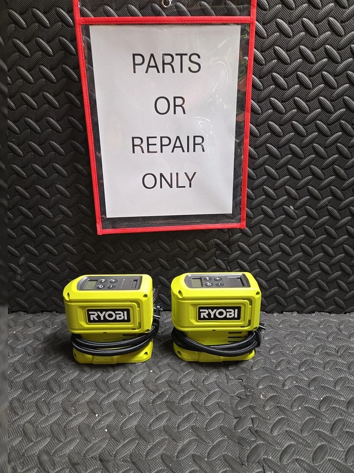 Inflador inalámbrico Ryobi PCL001 18V ¡LOTE DE 2 SOLO PARA PIEZAS O REPARACIÓN! LEER Foto 2 de 4