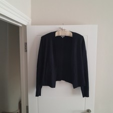 Navy Blue Jigsaw Cardigan Medium Pockets Machine Washable Great Condition Smart