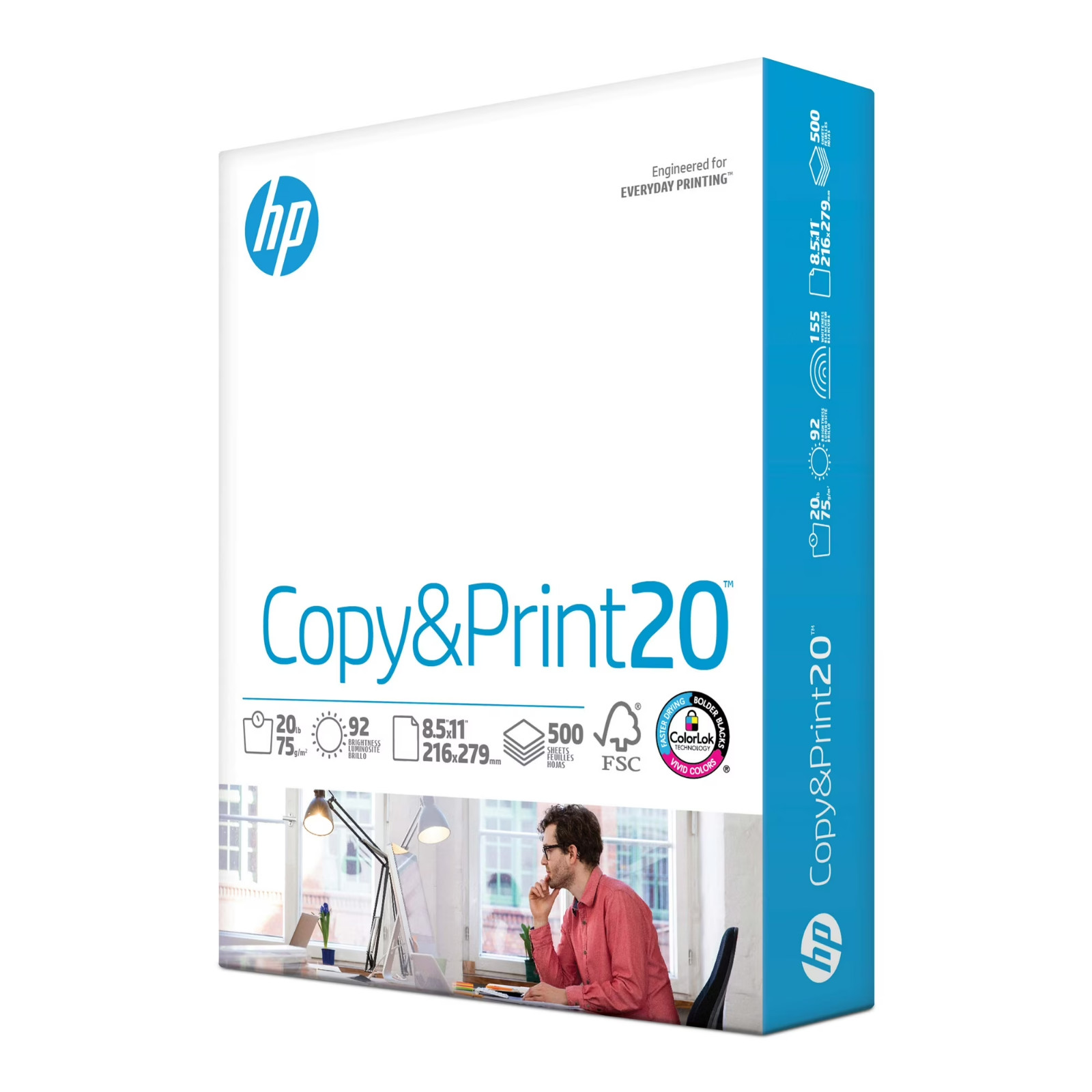 HP Printer Paper | 8.5 x 11 Paper | Copy &Print 20 lb | 1 Ream Case - 500 Sheets