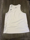 Mens ASICS White Running Singlet Large
