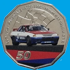 2020 50c 1991 NISSAN R32 SKYLINE GT-R Choice UNC in 2x2 Coin Holder