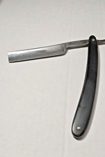 Pape -Thiebes Solingen Germany Straight Razor Black Plastic Handle 1909-1923