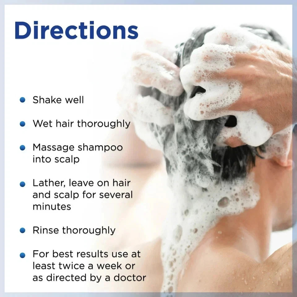 (PAQUETE DE 3) Champú para caspa medicado Equate con sulfuro de selenio 1%, 11 fl oz Foto 4 de 4