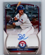2023 Bowman 1ST Chrome Refractor BLAINE CRIM /499 #CPA-BC