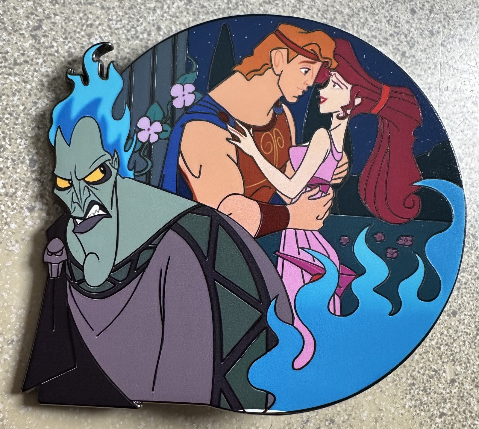 PIN HERCULES MEGARA HADES 3" JUMBO FANTASÍA NUEVO MEG