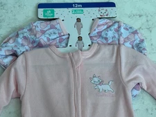 Disney Baby Aristocats Marie Soft Pajama Sleeper Girls 2 Pack Size 12 Months NWT