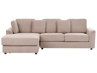 Ecksofa Stoff Beige/ Taupe Rechtsseitig FüR 4 Personen L-Form Kohlo