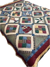 Christmas Santa Quilt Large 85x85 Country Christmas -Let ItSnow-Pristine