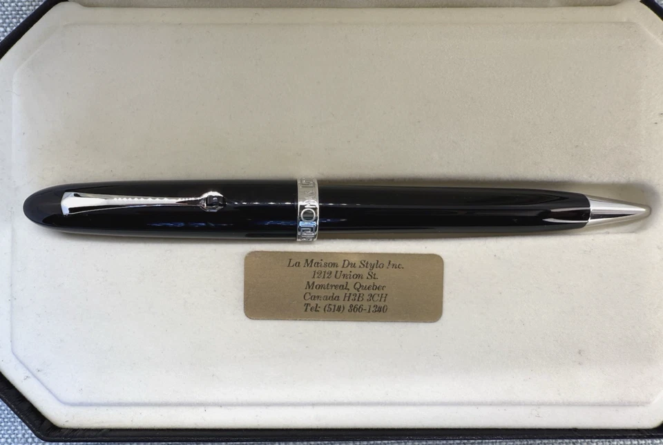 OMAS Ogiva Ballpoint Pen Nera (black) with Chrome Trim and matching gem Boxed - Image 3 of 4