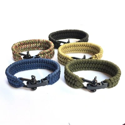 Survival Armband aus Paracord 7-adriges Paracord, geriffeltes Geflecht, schwarze - Bild 1 von 4