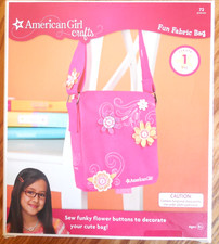 NEW American Girl Crafts "Fun Fabric Bag" Kit with Felt Blooms and Buttons