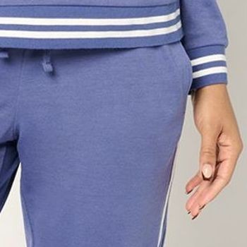 Muk Luks Damen Übergröße Set 1X Regular French Terry - Reißverschluss & Jogginghose Blau A677801 - Bild 2 von 4