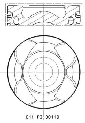 MAHLE 011 PI 00119 002 Piston Fits Opel Astra J Saloon Sports Tourer K Vauxhall