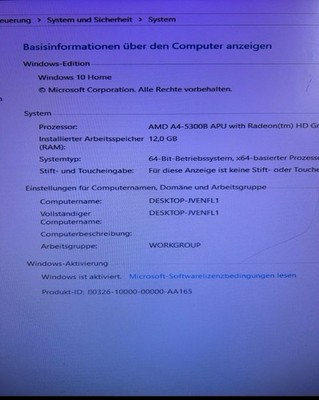 Pc Rechner AMD 3,40 GHz 12 gb Arbeitsspeicher. SSD Festplatte 256 gb